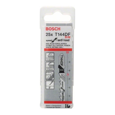 Lame de scie sauteuse Bosch T 144 DF, Speed for Hard Wood