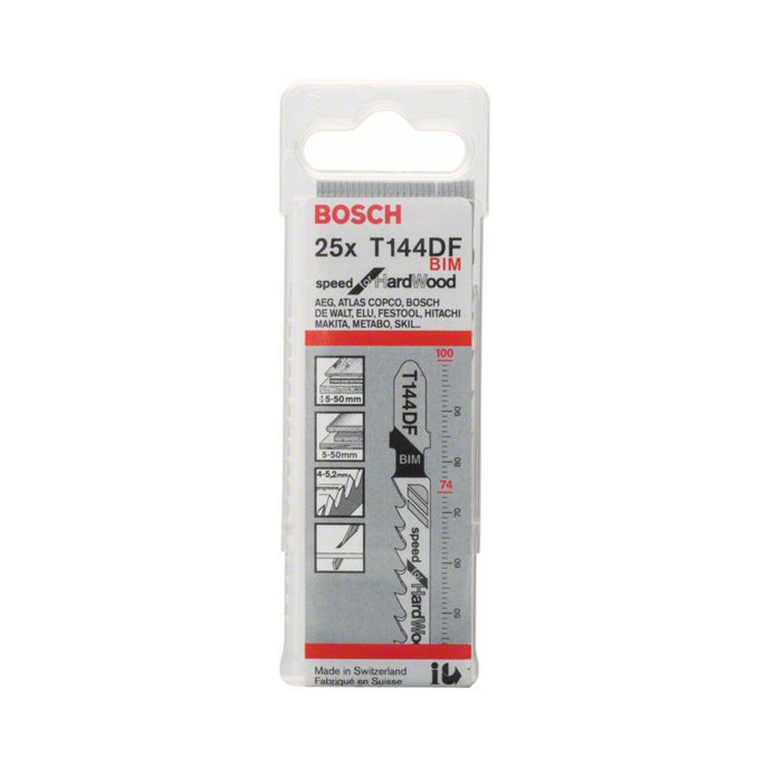 Lame de scie sauteuse Bosch T 144 DF, Speed for Hard Wood