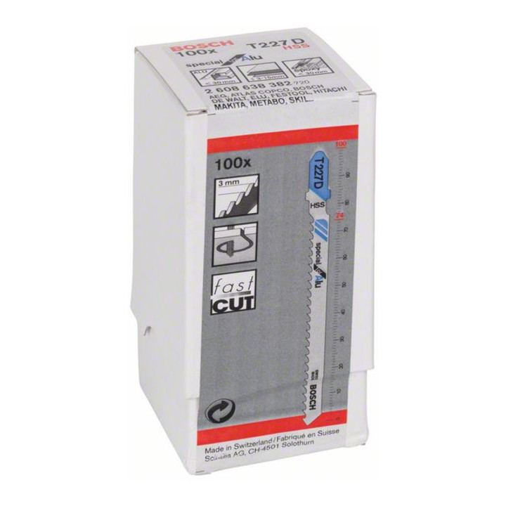 Lame de scie sauteuse Bosch T 227 D, spéciale pour Alu