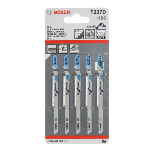 Lame de scie sauteuse Bosch T 227 D, spéciale pour Alu