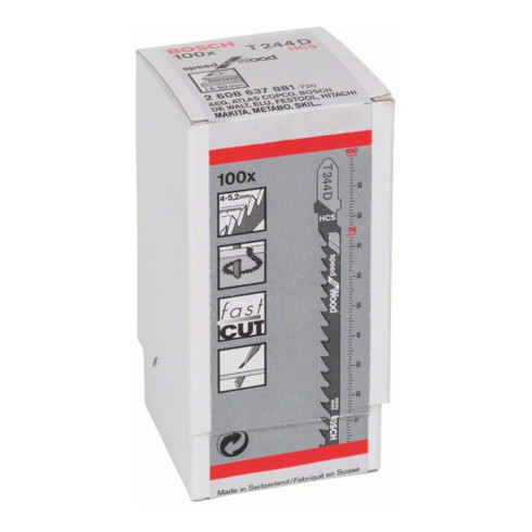 Lame de scie sauteuse Bosch T 244 D, Speed for Wood