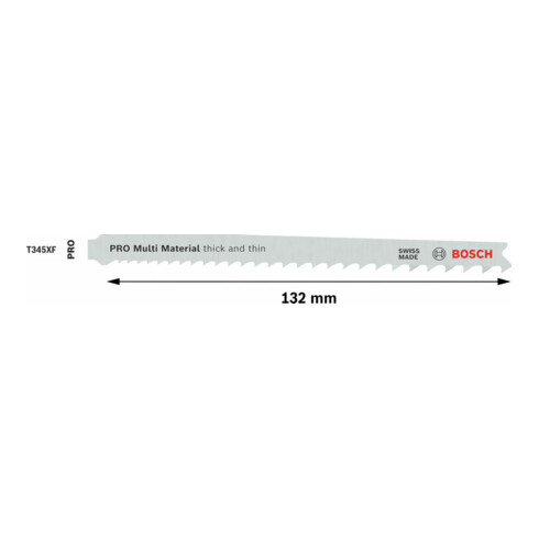 Lame de scie sauteuse Bosch T 345 XF, Progressor pour bois et métal
