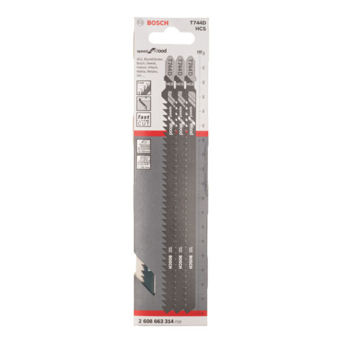Lame de scie sauteuse Bosch T 744 D, Speed for Wood