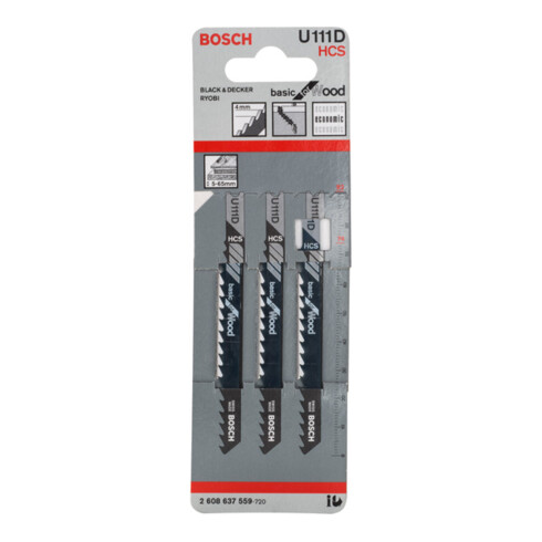 Lame de scie sauteuse Bosch U 111 D Basic pour bois