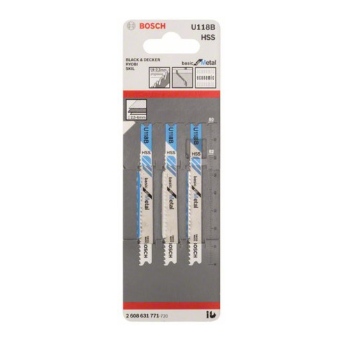 Lame de scie sauteuse Bosch U 118 B Basic pour métal