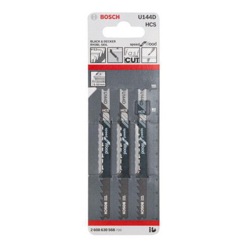 Lame de scie sauteuse Bosch U 144 D Speed for Wood