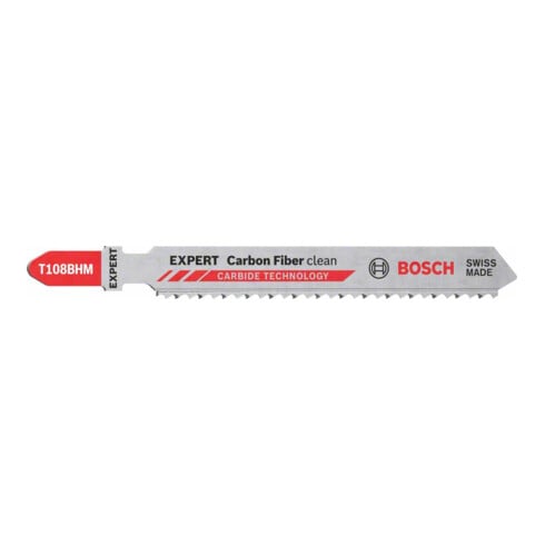 Lame de scie sauteuse Bosch EXPERT fibres de carbone T 108 BHM, 3 pcs.