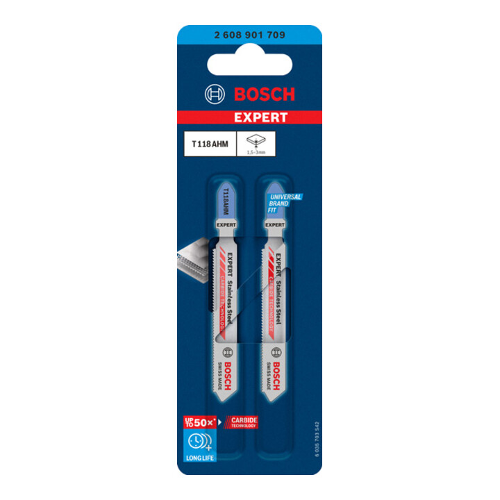 Lame de scie sauteuse EXPERT Stainless Steel Bosch, Pour scies sauteuses