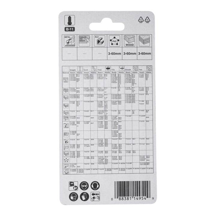 Lame de scie sauteuse Makita B-11 5 pièces (A-85634)