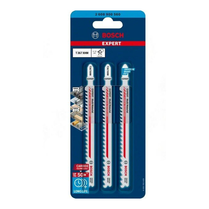 Lame de scie sauteuse Multi Material T 367 XHM Bosch EXPERT 3 pièces pour scies sauteuses