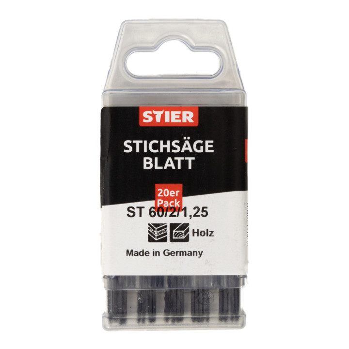 Lame de scie sauteuse STIER ST 60/2/1,25, bois, coupe curviligne fine et propre