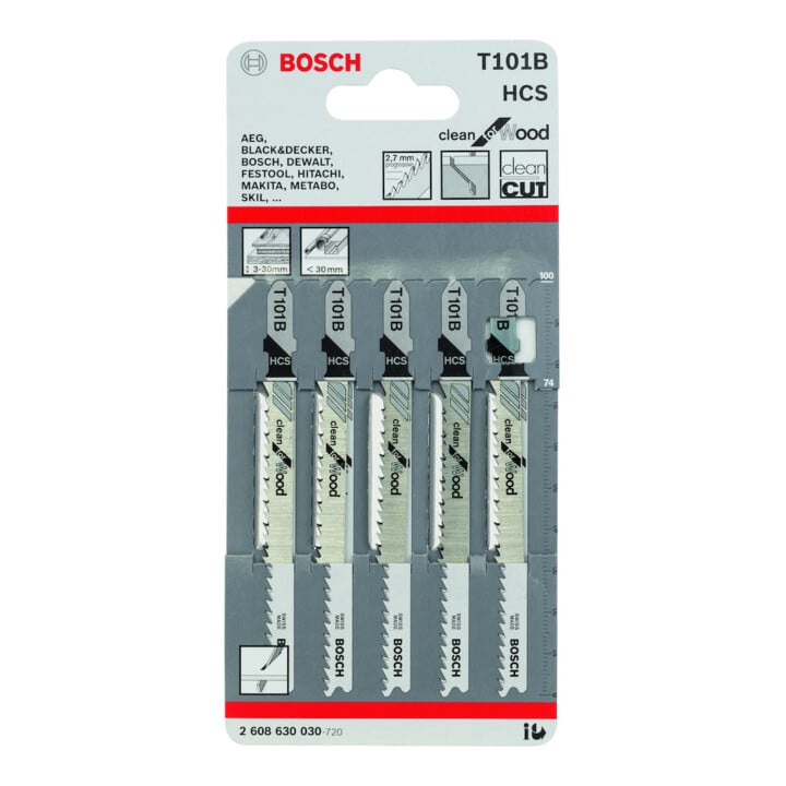 Lame de scie sauteuse T 101 B L.74mm HCS denture 2,7mm angle dép. rectifié p. bo