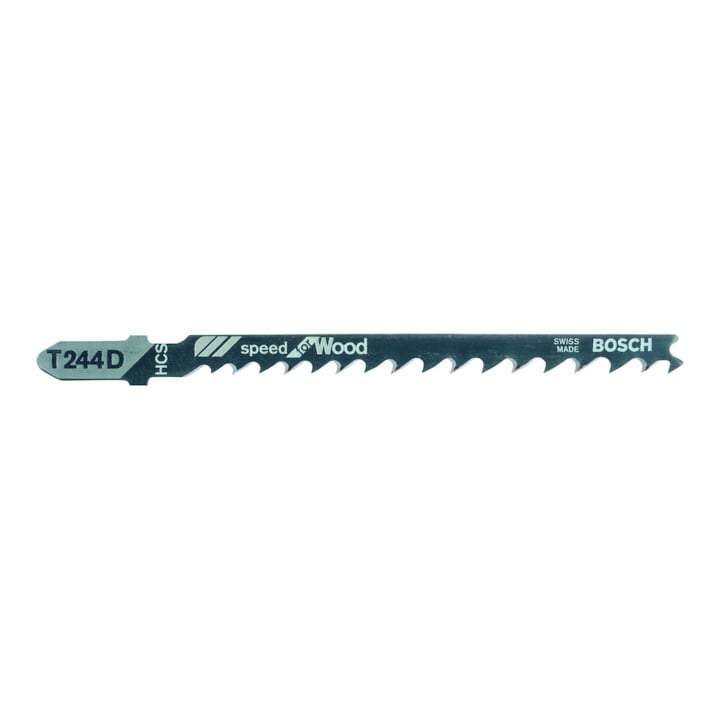 Lame de scie sauteuse T 244 D L.74mm HCS denture 4mm contrecoudée progressive 5,