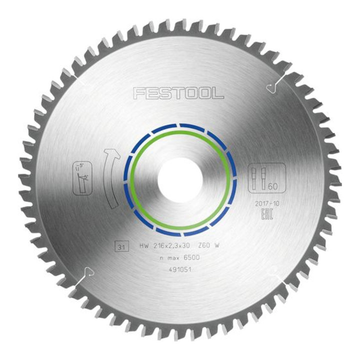 Lame de scie spéciale Festool 216 x 2, 3 x 30 W60