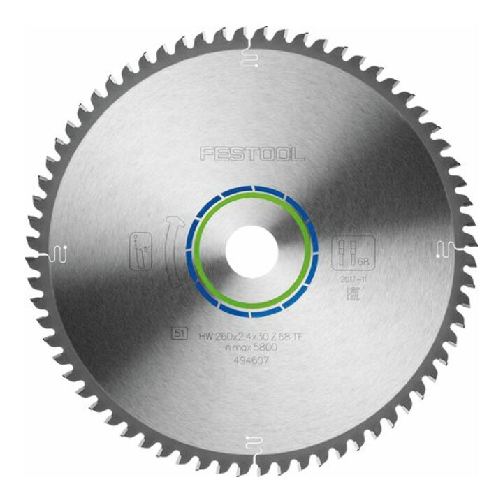 Lame de scie spéciale Festool 260 x 2, 4 x 30 TF68