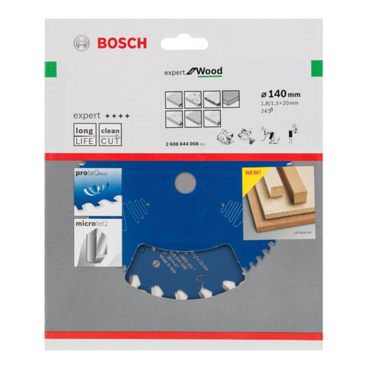 Lame p. scie circulaire Expert for Wood D. ext. 140 mm nbre. de dents 24 WZ perç