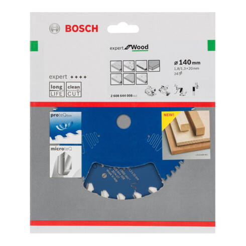 Lame p. scie circulaire Expert for Wood D. ext. 140 mm nbre. de dents 24 WZ perç