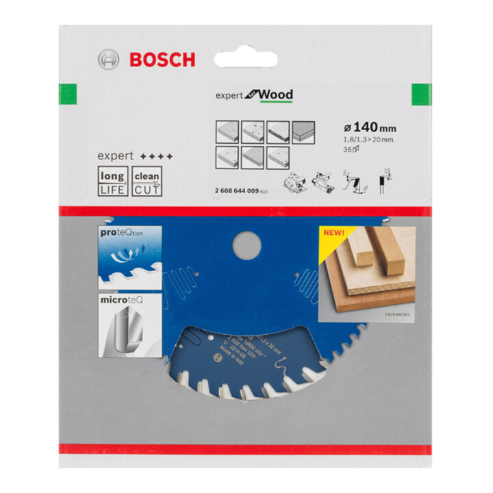 Lame p. scie circulaire Expert for Wood D. ext. 140 mm nbre. de dents 36 WZ perç