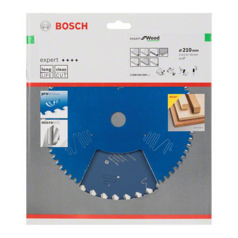 Lame p. scie circulaire Expert for Wood D. ext. 210 mm nbre. de dents 40 WZ perç