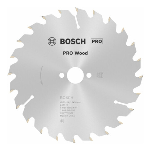 Lame p. scie circulaire Optiline Wood D. ext. 160 mm nbre. de dents 24 WZ perçag