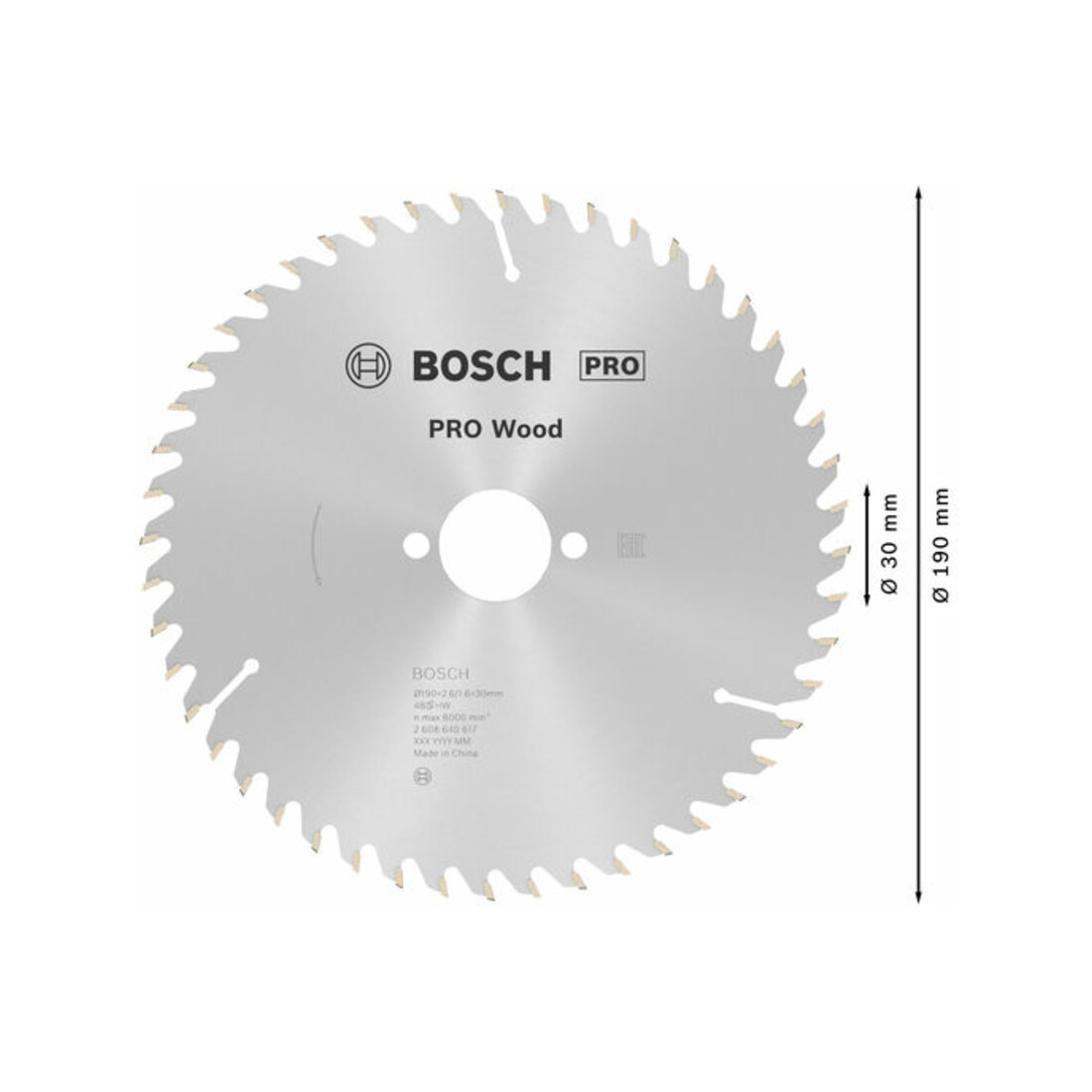 Lame p. scie circulaire Optiline Wood D. ext. 190 mm nbre. de dents 48 WZ perçag
