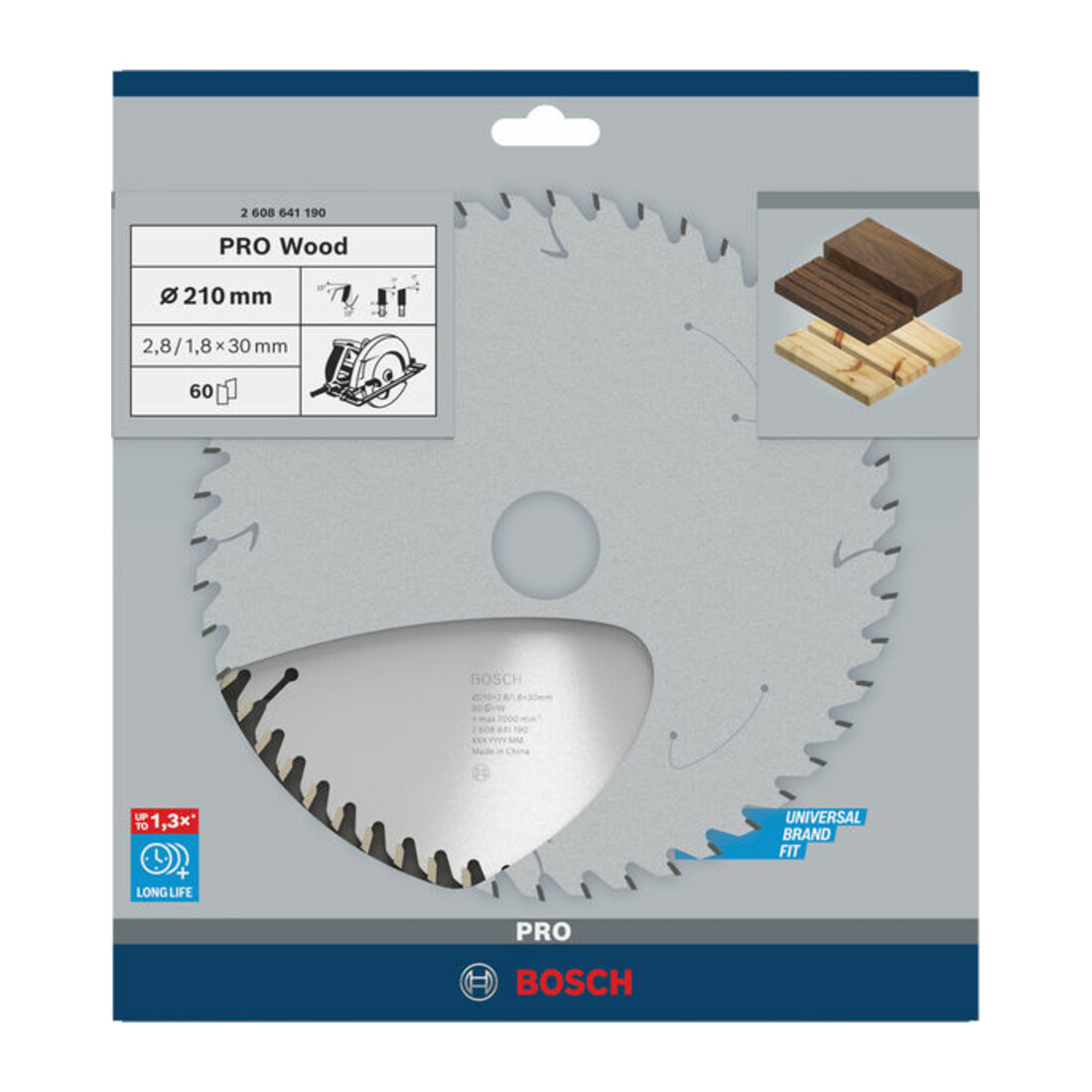 Lame p. scie circulaire Optiline Wood D. ext. 210 mm nbre. de dents 60 WZ perçag