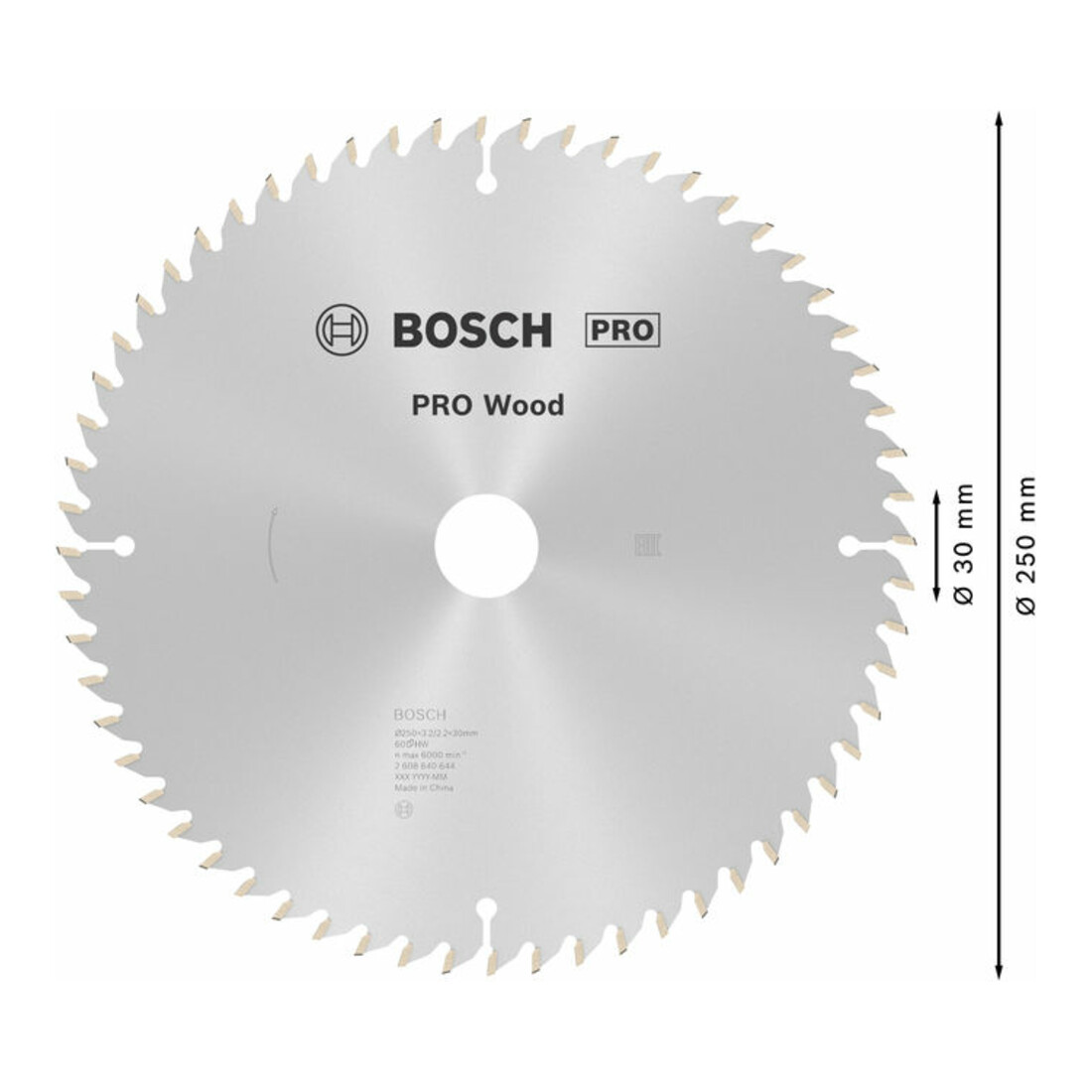 Lame p. scie circulaire Optiline Wood D. ext. 250 mm nbre. de dents 60 WZ/N perç