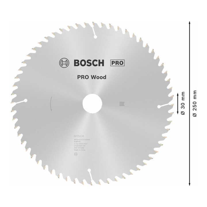 Lame p. scie circulaire Optiline Wood D. ext. 250 mm nbre. de dents 60 WZ perçag