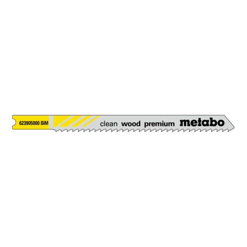 Metabo 5 Lame per seghetto alternativo a U "Clean wood premium" 82/2,5mm, BiM, codolo universale