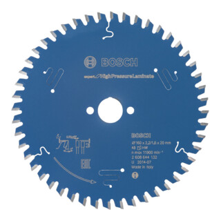 Lame de scie circulaire Bosch Expert pour le plastique Pour les scies circulaires manuelles et à lame plongeante