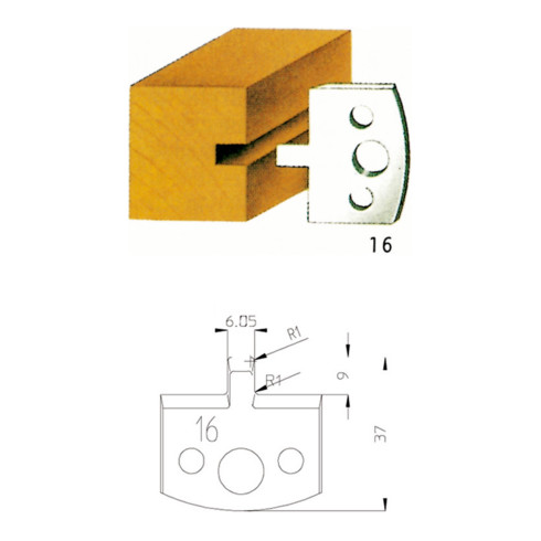Lame profilée n° de com. 16, 1 paire metabo