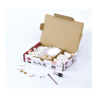 Lamello Cabineo 8 M6 Starterset mit 80 Stk. Cabineo 8 M6 je 40 Stk. Muffen und Abdeckkappen, 1 Stk Bit
