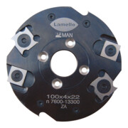 Lamello Fraise à double tranchant pour fraiseuse à rainurer, HW, Ø100x4xØ22 mm, Z4+V4, WS, NL 4, sans moyeu-1