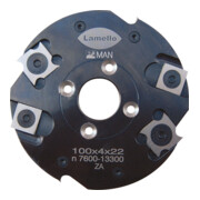 Lamello Fraise à double tranchant pour fraiseuse à rainurer, HW, Ø100x4xØ22 mm, Z4+V4, WS, NL 4, sans moyeu-3