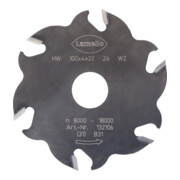 Lamello Fraise à rainurer, HW, 100 x 4 mm, Z6 denture alternée (3+3) pour Lamello Classic-3