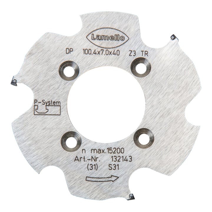 Lamello Fraise à rainurer P-System CNC, DP, D100,4x7xD40 mm, Z3, NL 4xD5,5xD52 mm