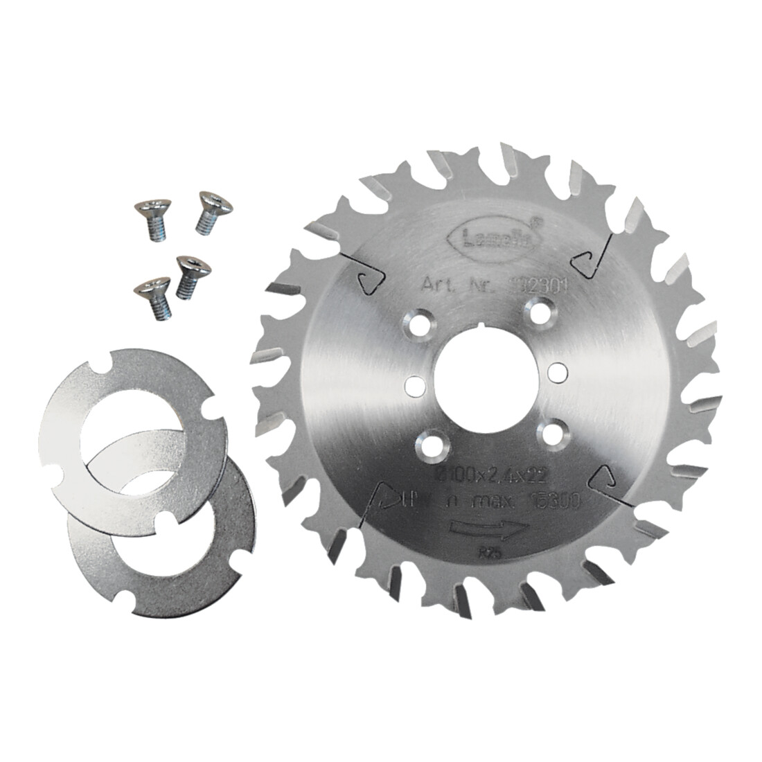 Lamello Lame de scie pour fraiseuse à rainurer, HW, D100x2,4xI22 mm, Z20, NL 4, avec entretoises