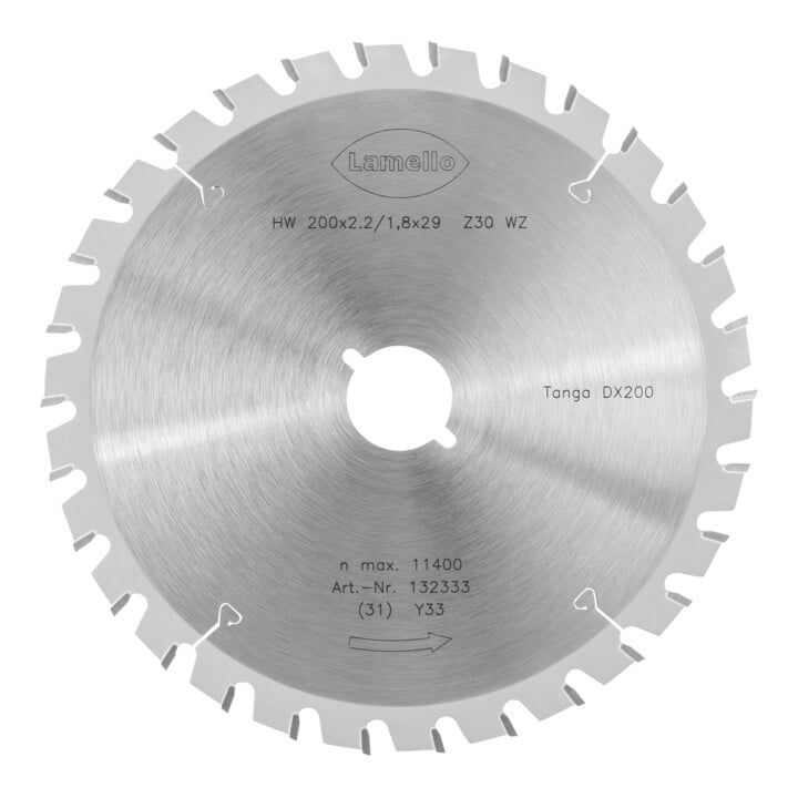 Lamello Lame de scie pour Tanga DX200, Z30, diamètre 200 avec fixation rapide