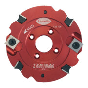 Lamello Nutfräser, HW, 100 x 8 x 22, Z4+V4, WS, NL rot eloxiert, für Clamex S-1
