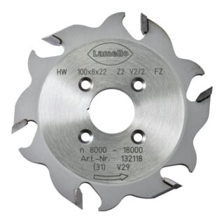 Lamello Nutfräser Ø100 x 8 x Ø22 mm HW Z2+V4 NL 4