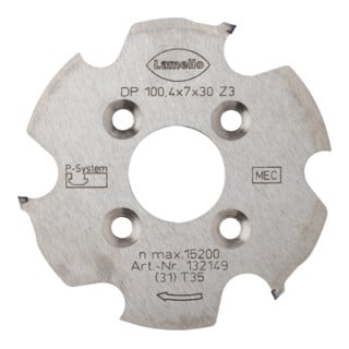 Lamello Nutfräser P-System CNC DP Ø100.4 x 7 x Ø30 mm Z3 linkslaufend NL 4 x Ø6.6 x Ø48 mm