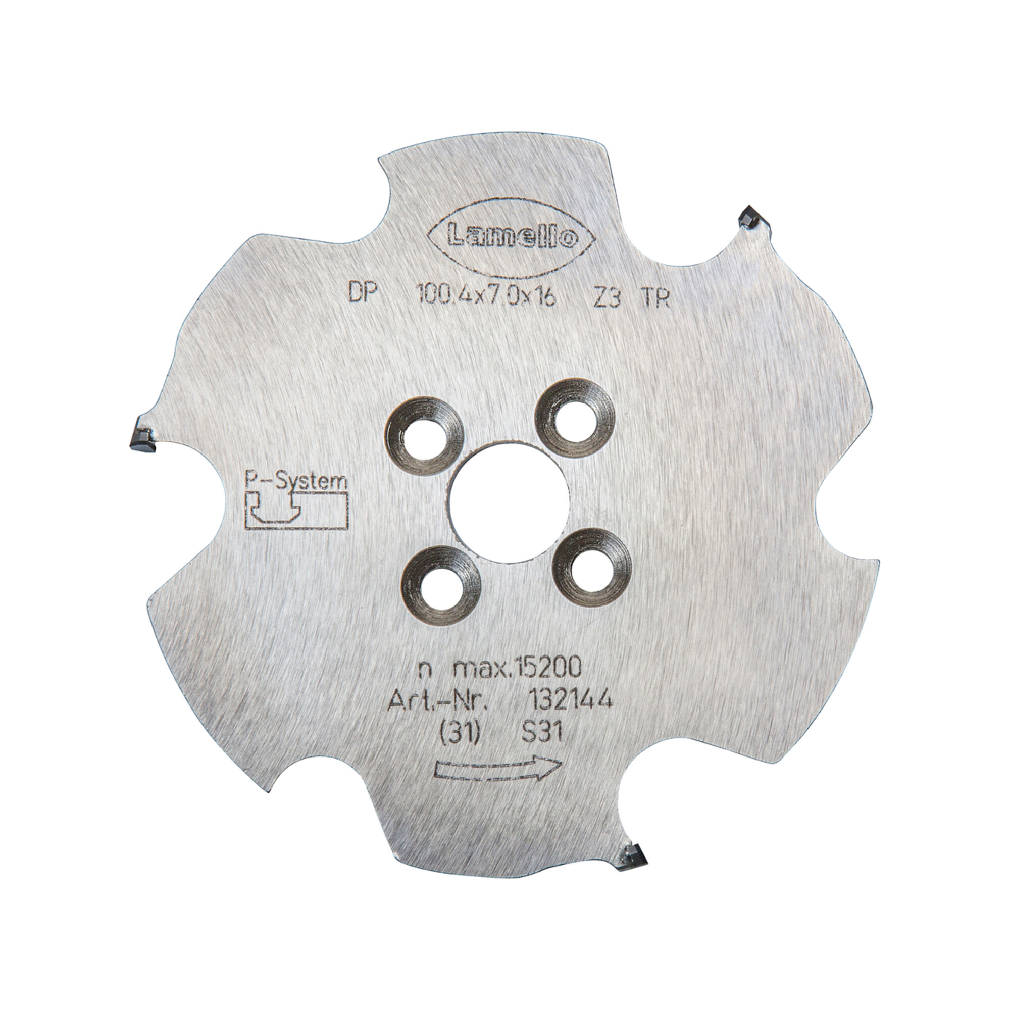 Lamello P-System Nutfräser CNC, DP, D100.4x7xD16 mm, Z3, NL 4xD5.5xD28 mm