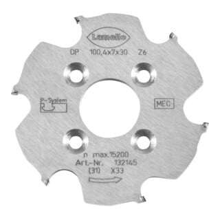 Lamello P-System Nutfräser CNC, DP, D100.4x7xD30 mm, Z6, NL 4xD6.6xD48 mm