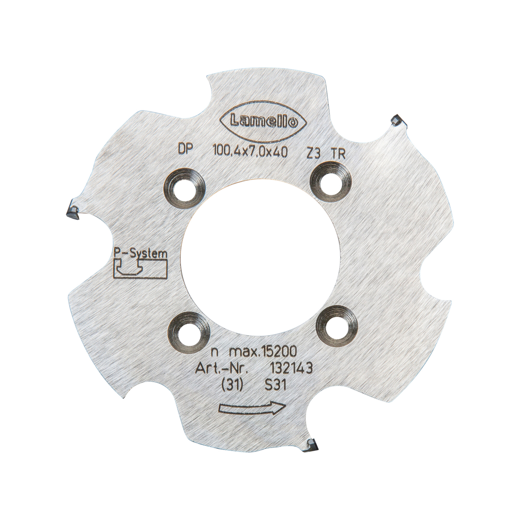 Lamello P-System Nutfräser CNC, DP, D100.4x7xD40 mm, Z3, NL 4xD5.5xD52 mm