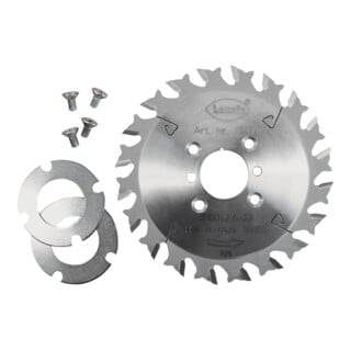 Lamello Sägeblatt für Nutfräsmaschine, HW, D100x2.4xD22 mm, Z20, NL 4, inkl. Distanzscheiben