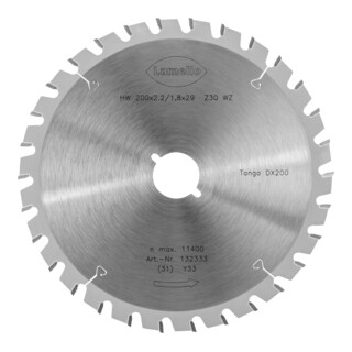 Lamello Sägeblatt für Tanga DX200, Z30,  Durchmesser 200 mit Schnellspann-Aufnahme
