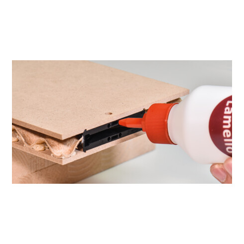 Lamello Verbindungssystem LC P-16x17, Set für Leichtbauplatten ohne Einsatz von Einleimern, 80 Stück, inkl. Clamex P-14
