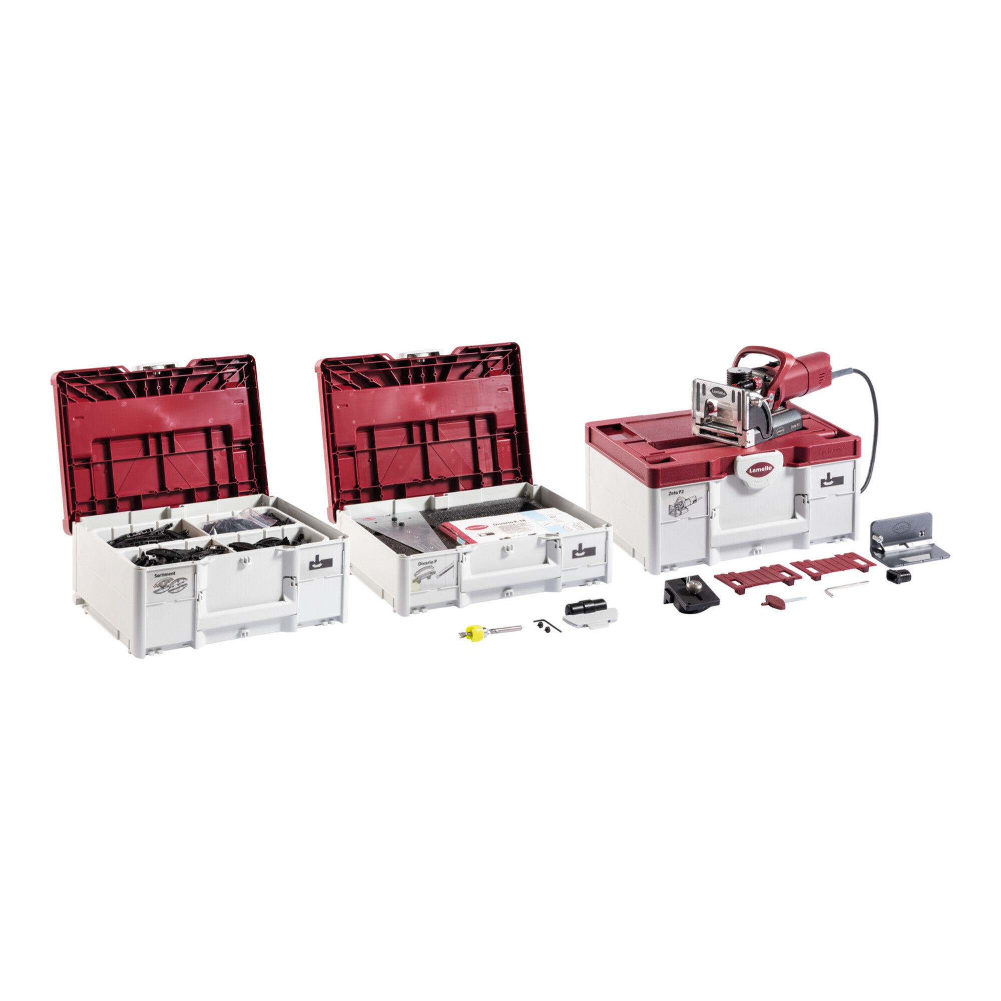 Lamello Zeta P2 Set, Nutfräsmaschine, DP, Stecker Typ F Schuko, im Systainer3 M inkl. Verbindersortiment