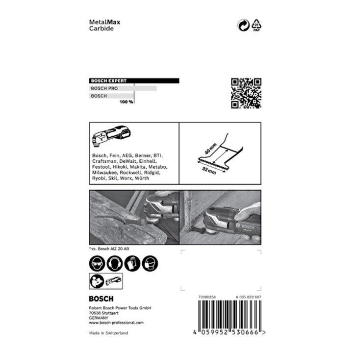 Lames Bosch Expert MetalMax AIZ 32 AIT pour outils multifonctions, 40 x 32 mm