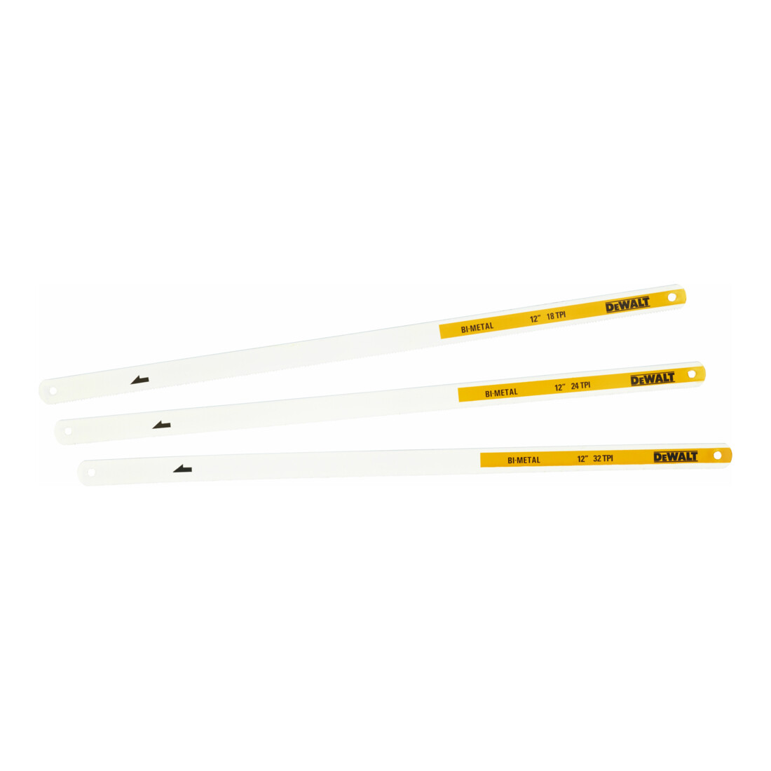 Lames de scie bi-métal 300mm DEWALT, paquet de 3 avec 18 / 24 / 32 TPI DWHT0-20558